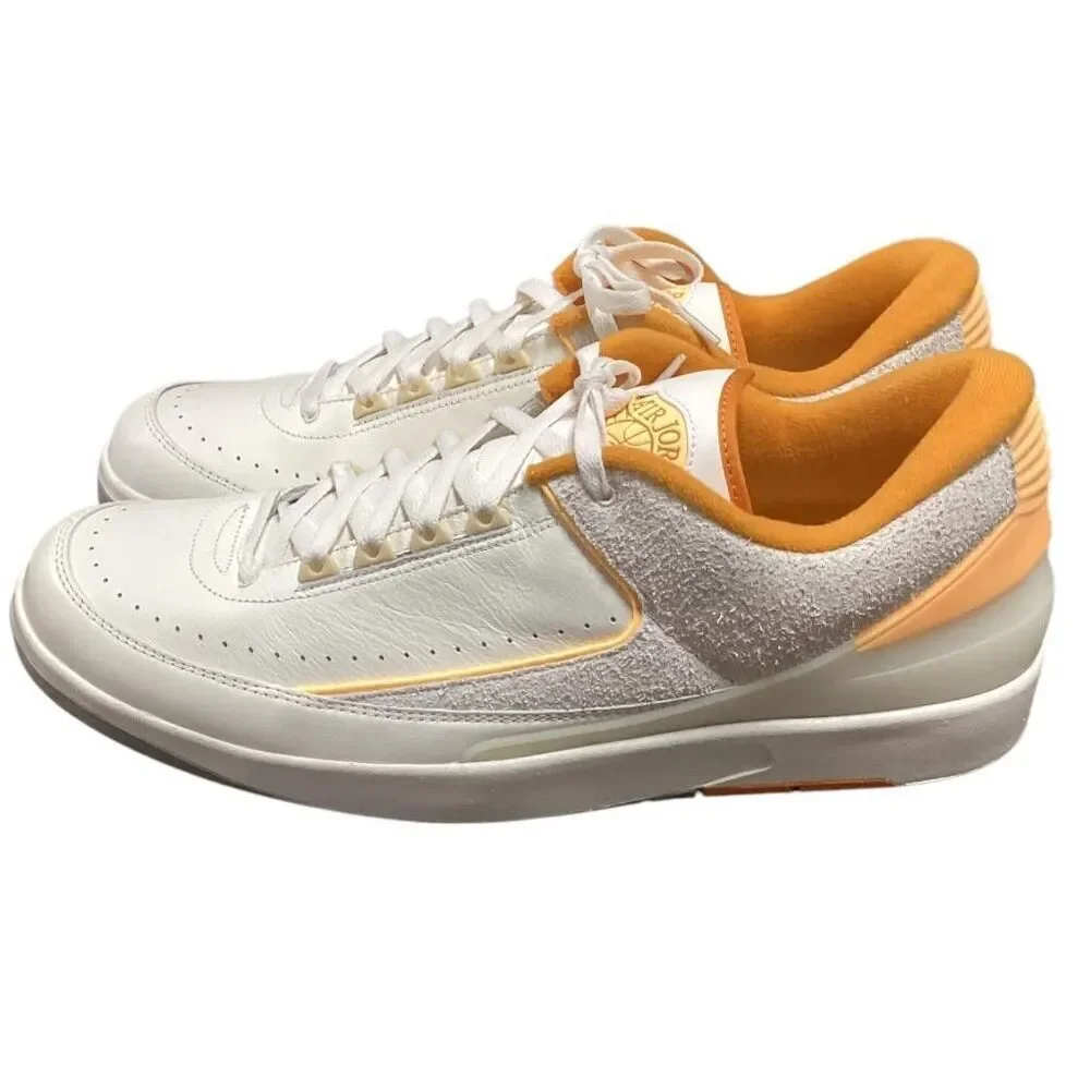 Nike Sneakers Men 18 White Yellow Air Jordan 2 Retro Low Craft Sail Melon NEW